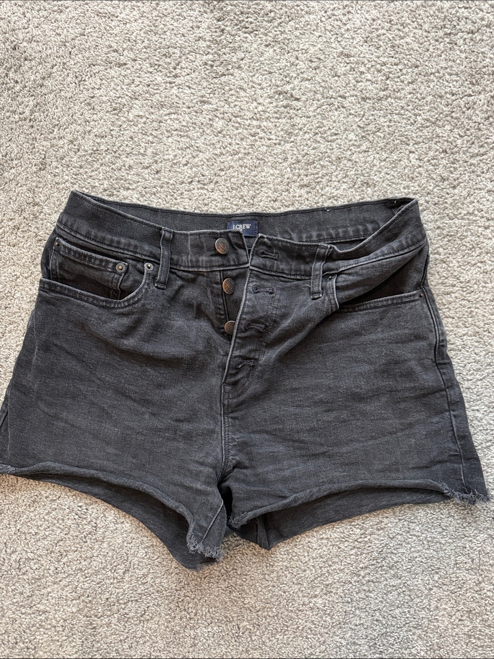 J. Crew Washed Black High-Rise Denim Shorts